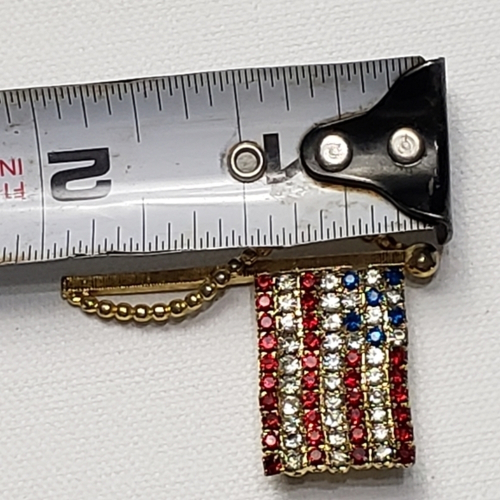 Patriotic Rhinestone Flag Pin - Picture 8 of 10